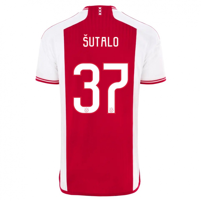 Kandiny Herren Josip Sutalo #37 Rot-Weiss Heimtrikot Trikot 2023/24 T-Shirt Österreich