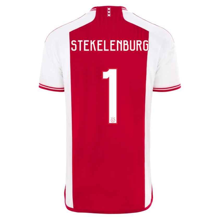 Kandiny Uomo Maglia Maarten Stekelenburg #1 Rosso Bianco Kit Gara Home 2023/24 Maglietta