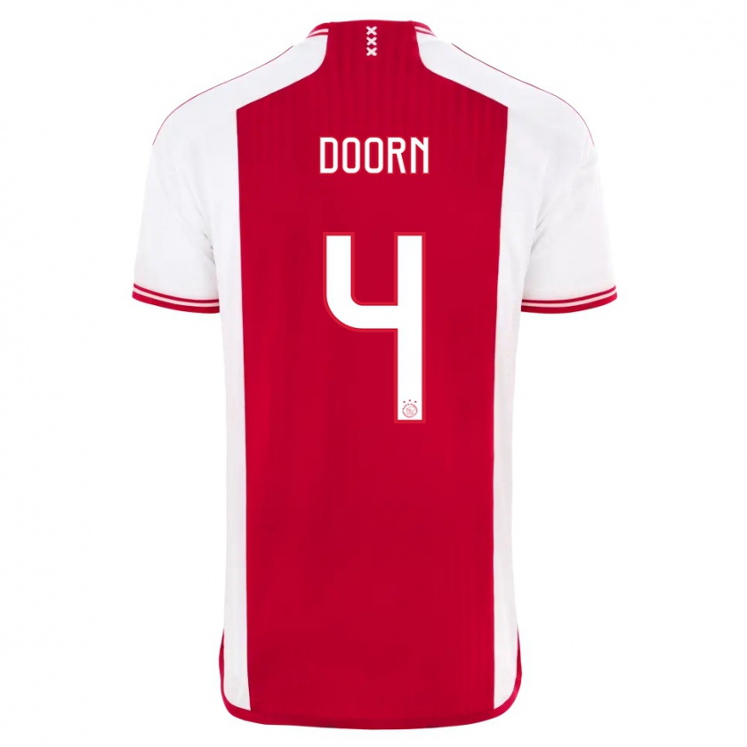 Kandiny Hombre Camiseta Lisa Doorn #4 Rojo Blanco 1ª Equipación 2023/24 La Camisa México