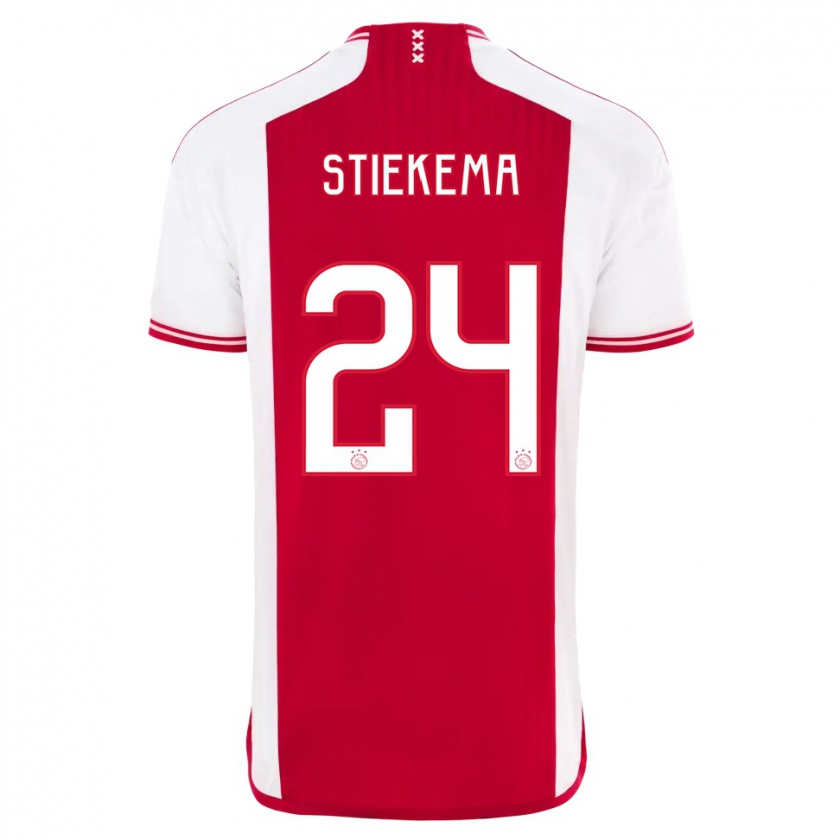 Kandiny Hombre Camiseta Iris Stiekema #24 Rojo Blanco 1ª Equipación 2023/24 La Camisa México