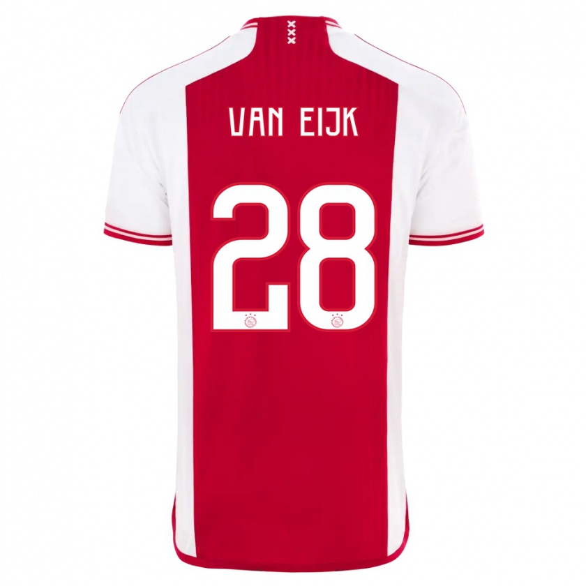 Kandiny Hombre Camiseta Regina Van Eijk #28 Rojo Blanco 1ª Equipación 2023/24 La Camisa México