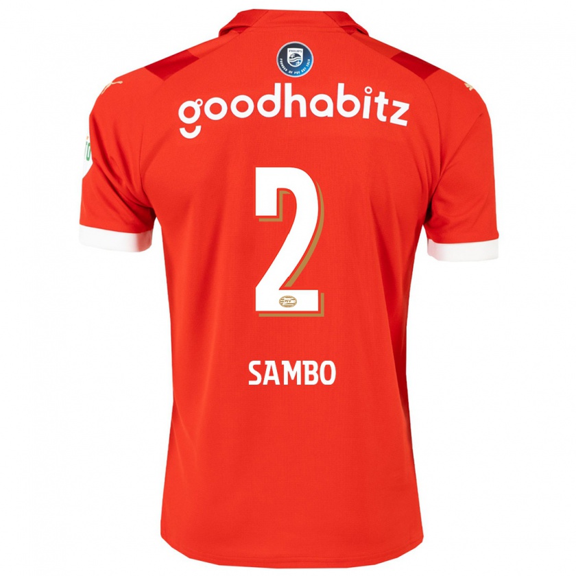 Kandiny Heren Shurandy Sambo #2 Rood Thuisshirt Thuistenue 2023/24 T-Shirt België