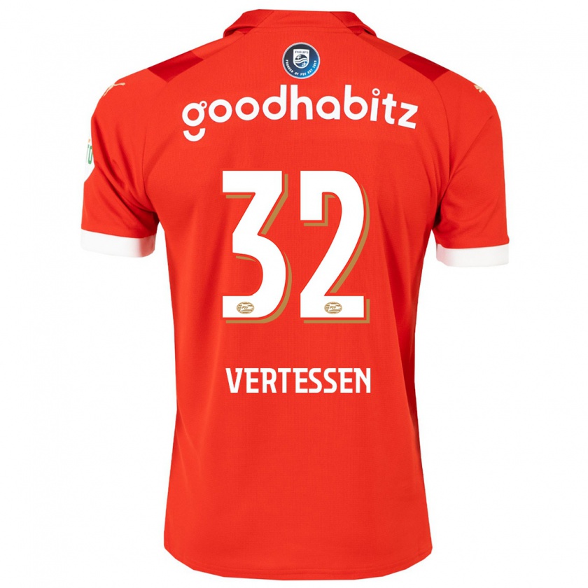 Kandiny Uomo Maglia Yorbe Vertessen #32 Rosso Kit Gara Home 2023/24 Maglietta