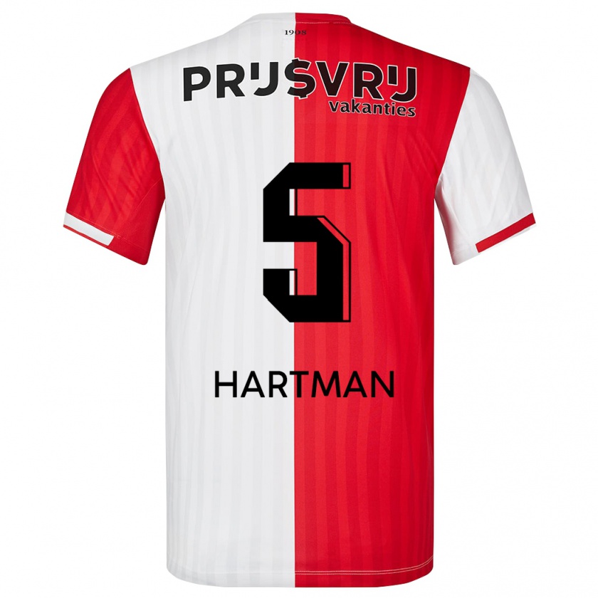 Kandiny Uomo Maglia Quilindschy Hartman #5 Rosso Bianco Kit Gara Home 2023/24 Maglietta