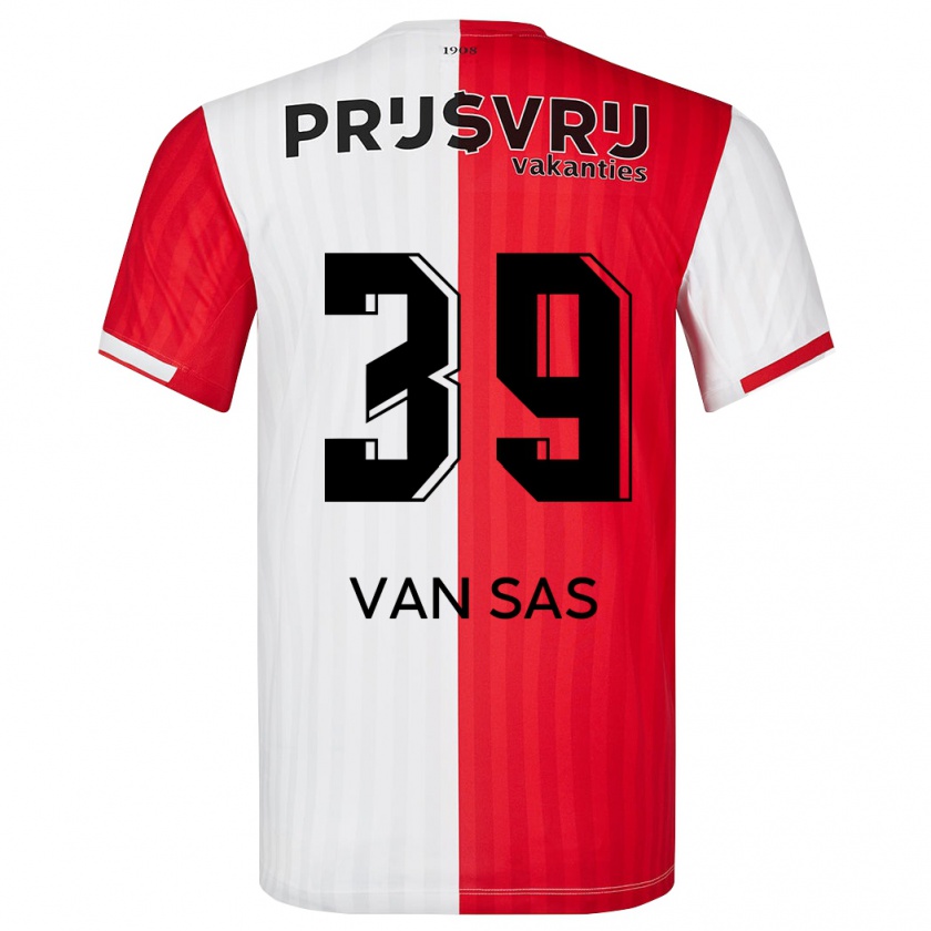 Kandiny Heren Mikki Van Sas #39 Rood Wit Thuisshirt Thuistenue 2023/24 T-Shirt België