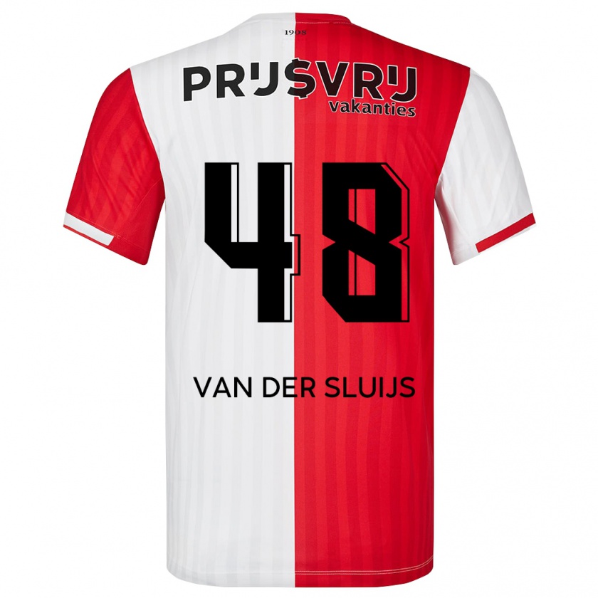 Kandiny Uomo Maglia Joep Van Der Sluijs #48 Rosso Bianco Kit Gara Home 2023/24 Maglietta