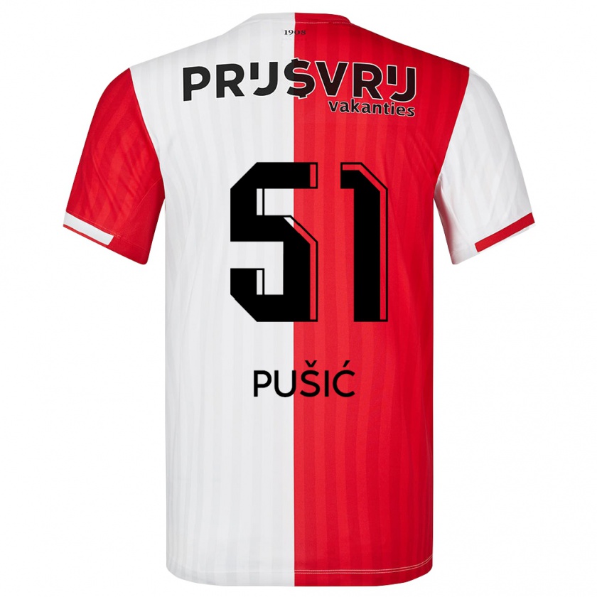 Kandiny Herren Noah Pušić #51 Rot-Weiss Heimtrikot Trikot 2023/24 T-Shirt Österreich