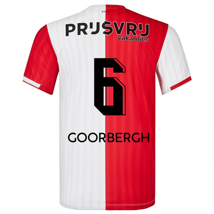 Kandiny Heren Cheyenne Van Den Goorbergh #6 Rood Wit Thuisshirt Thuistenue 2023/24 T-Shirt België