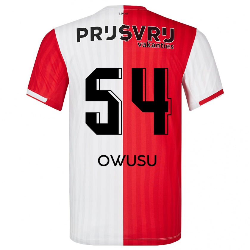 Kandiny Uomo Maglia Denzel Owusu #54 Rosso Bianco Kit Gara Home 2023/24 Maglietta