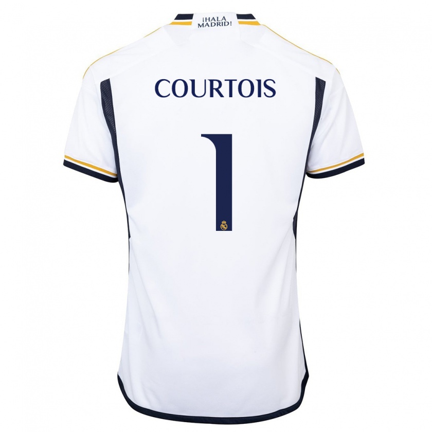 Kandiny Uomo Maglia Thibaut Courtois #1 Bianco Kit Gara Home 2023/24 Maglietta