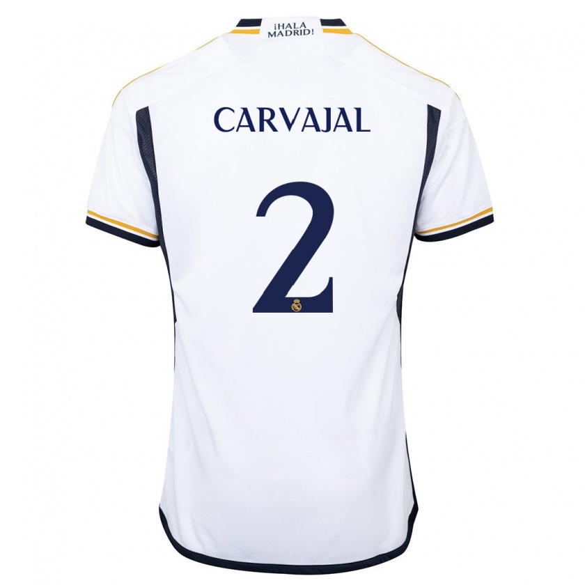 Kandiny Uomo Maglia Daniel Carvajal #2 Bianco Kit Gara Home 2023/24 Maglietta