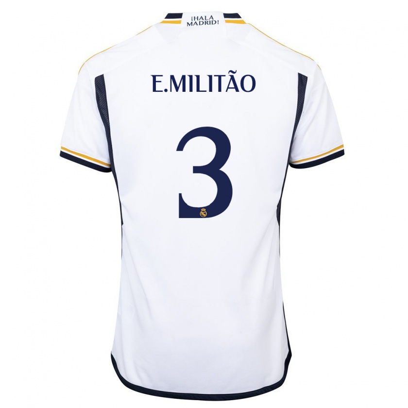 Kandiny Uomo Maglia Éder Militão #3 Bianco Kit Gara Home 2023/24 Maglietta