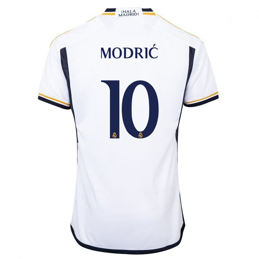 Kandiny Uomo Maglia Luka Modric #10 Bianco Kit Gara Home 2023/24 Maglietta