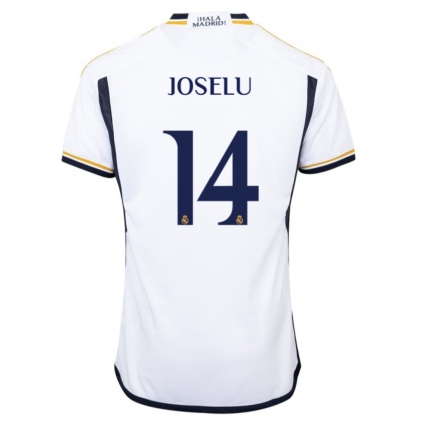 Kandiny Uomo Maglia Joselu #14 Bianco Kit Gara Home 2023/24 Maglietta