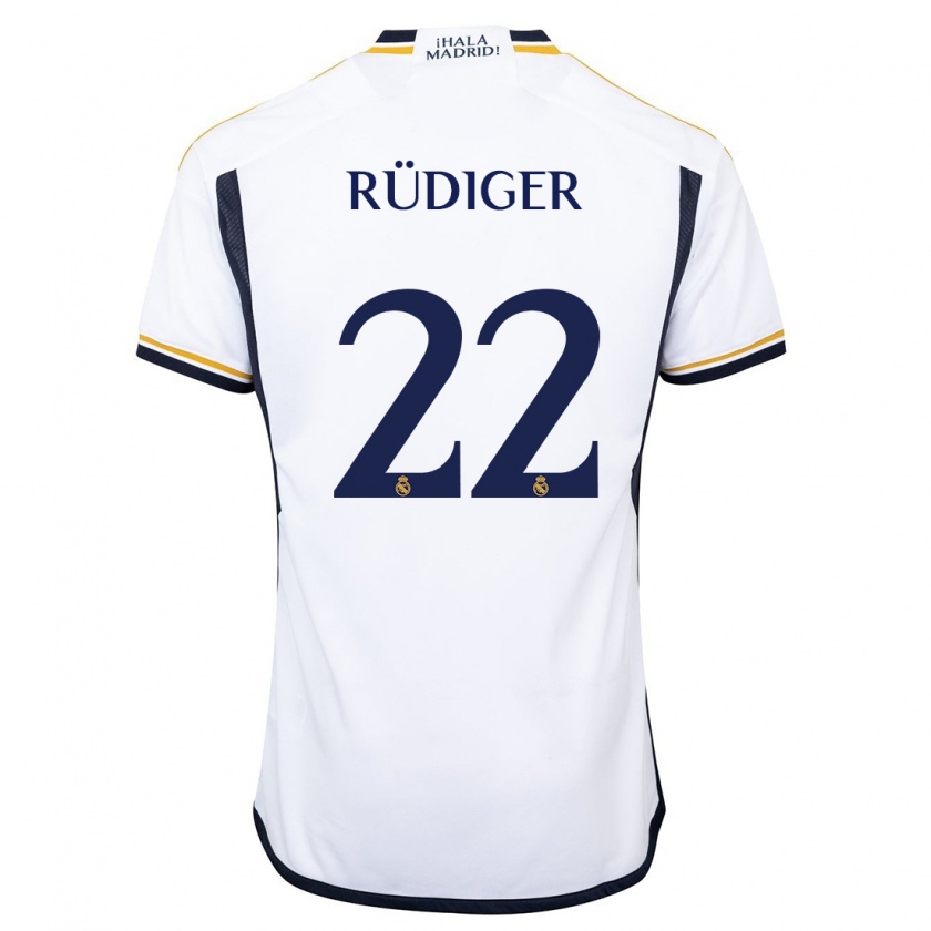 Kandiny Uomo Maglia Antonio Rüdiger #22 Bianco Kit Gara Home 2023/24 Maglietta