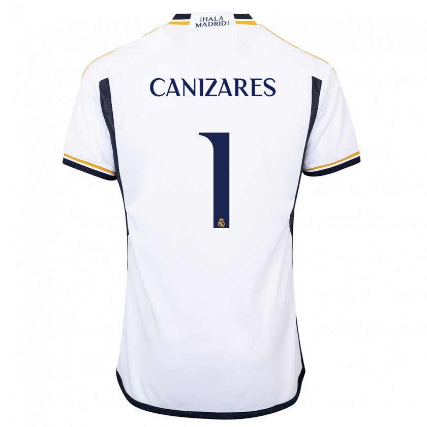 Kandiny Uomo Maglia Lucas Cañizares #1 Bianco Kit Gara Home 2023/24 Maglietta