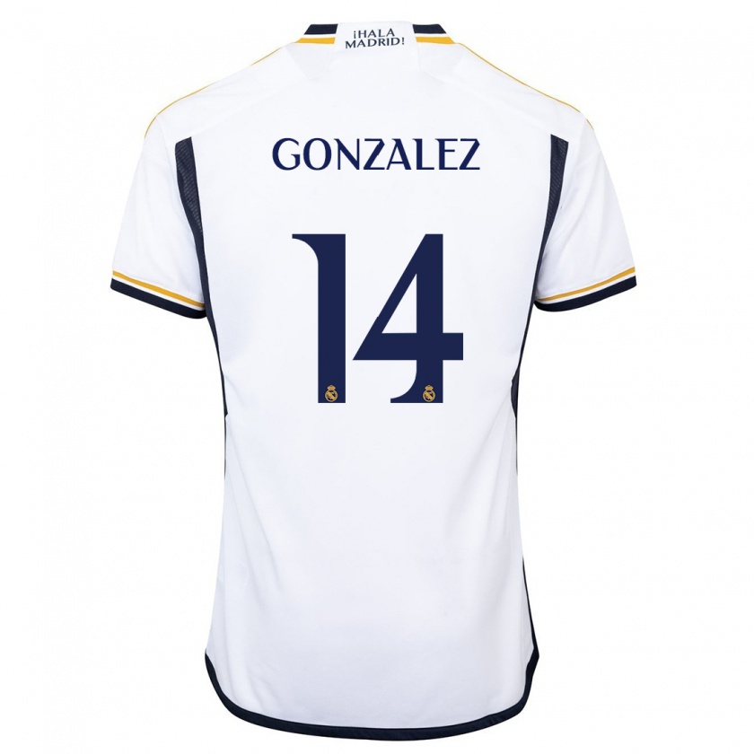 Kandiny Heren David González #14 Wit Thuisshirt Thuistenue 2023/24 T-Shirt België