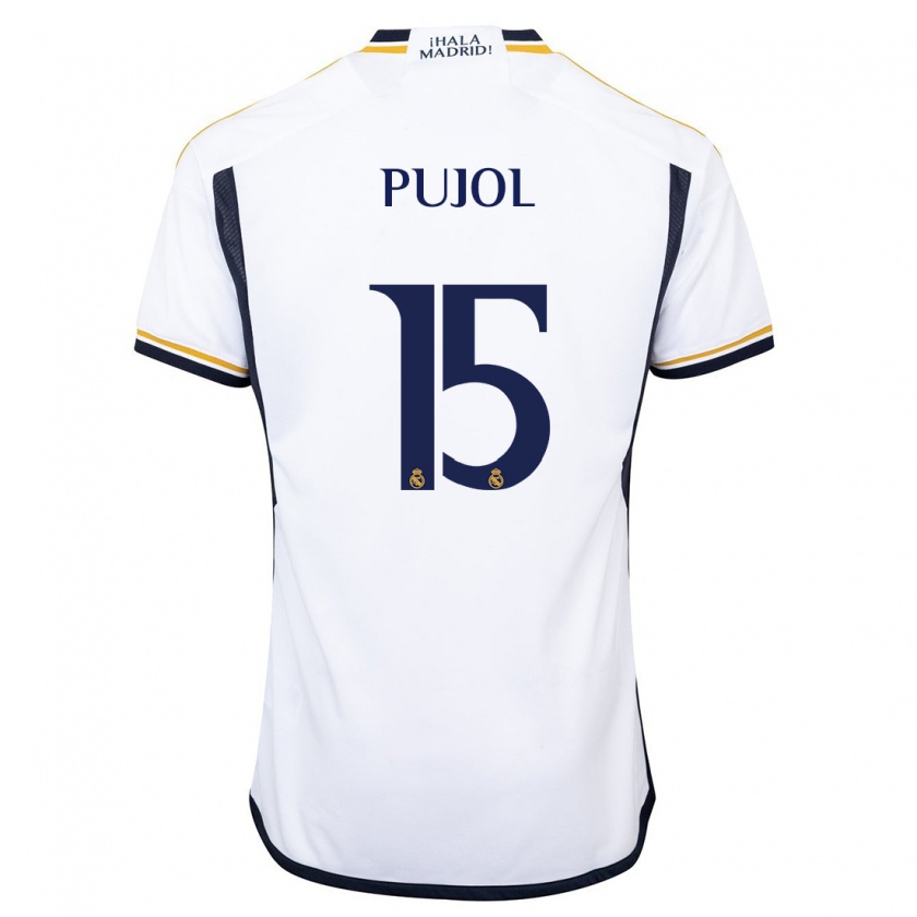 Kandiny Uomo Maglia Edgar Pujol #15 Bianco Kit Gara Home 2023/24 Maglietta