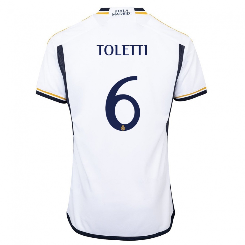 Kandiny Uomo Maglia Sandie Toletti #6 Bianco Kit Gara Home 2023/24 Maglietta