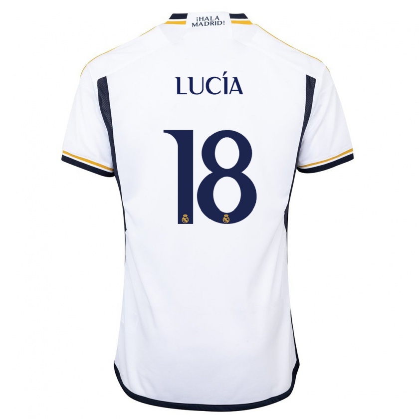 Kandiny Uomo Maglia Lucia Rodriguez #18 Bianco Kit Gara Home 2023/24 Maglietta