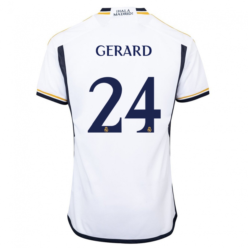 Kandiny Uomo Maglia Meline Gerard #24 Bianco Kit Gara Home 2023/24 Maglietta