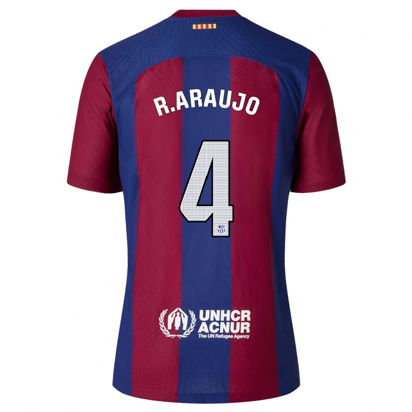 Kandiny Hombre Camiseta Ronald Araújo #4 Rojo Azul 1ª Equipación 2023/24 La Camisa