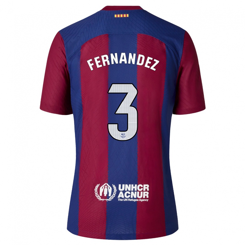 Kandiny Hombre Camiseta Jana Fernandez #3 Rojo Azul 1ª Equipación 2023/24 La Camisa