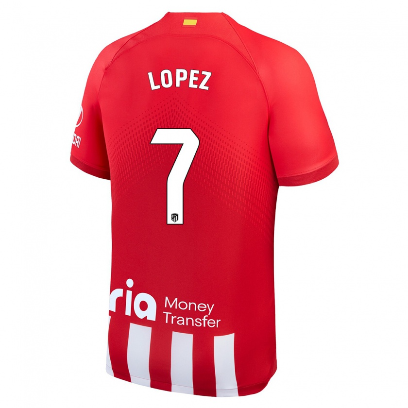 Kandiny Uomo Maglia Maitane Lopez #7 Rosso Bianco Kit Gara Home 2023/24 Maglietta