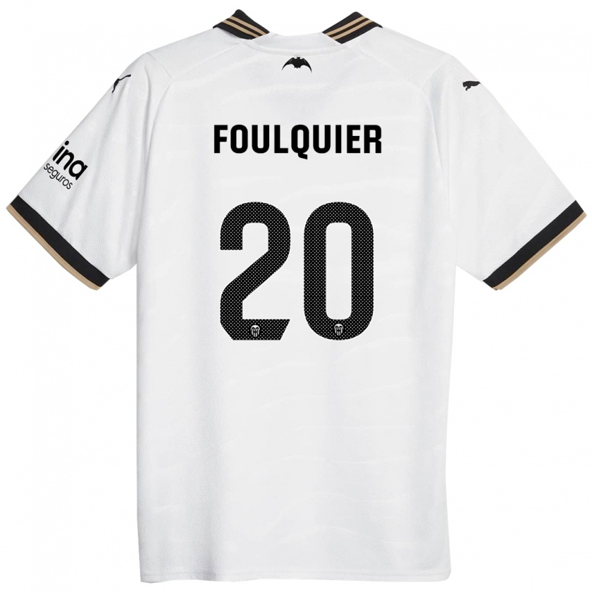 Kandiny Heren Dimitri Foulquier #20 Wit Thuisshirt Thuistenue 2023/24 T-Shirt België