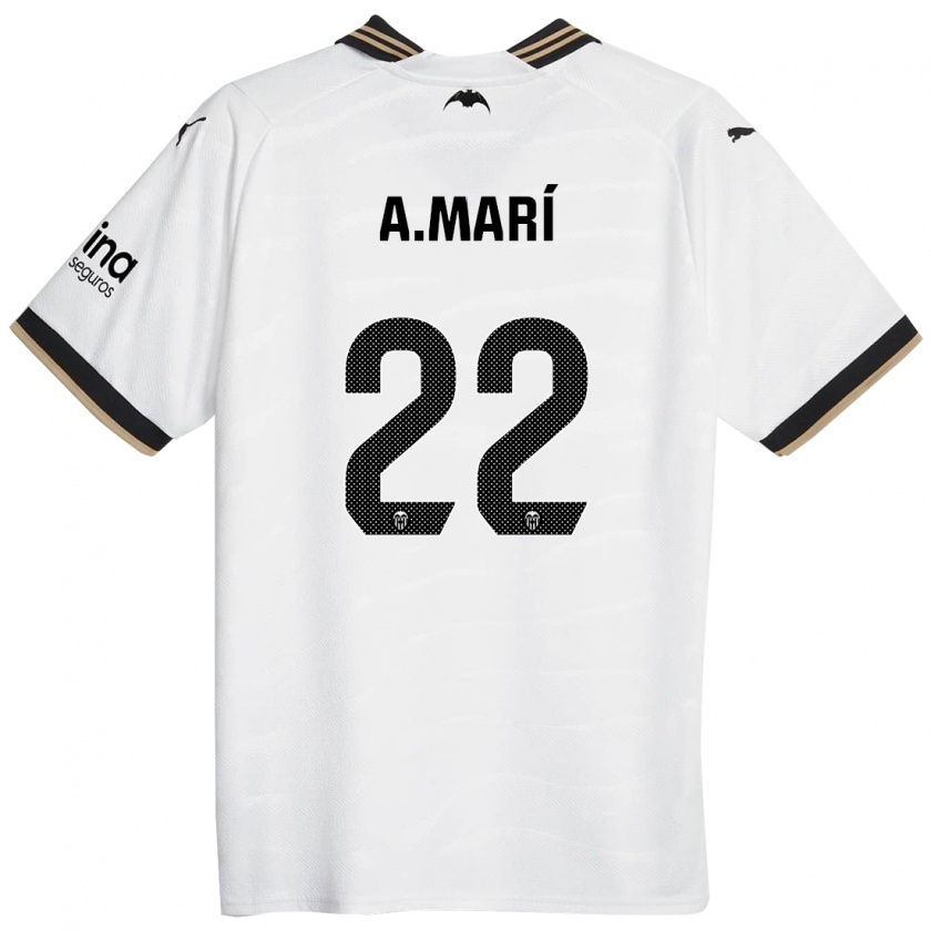 Kandiny Uomo Maglia Alberto Marí #22 Bianco Kit Gara Home 2023/24 Maglietta