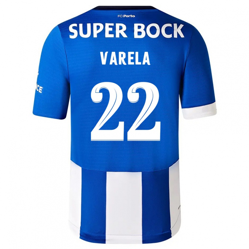 Kandiny Uomo Maglia Alan Varela #22 Blu Bianco Kit Gara Home 2023/24 Maglietta