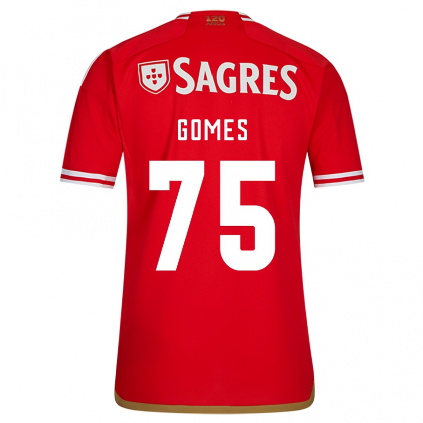 Kandiny Hombre Camiseta André Gomes #75 Rojo 1ª Equipación 2023/24 La Camisa