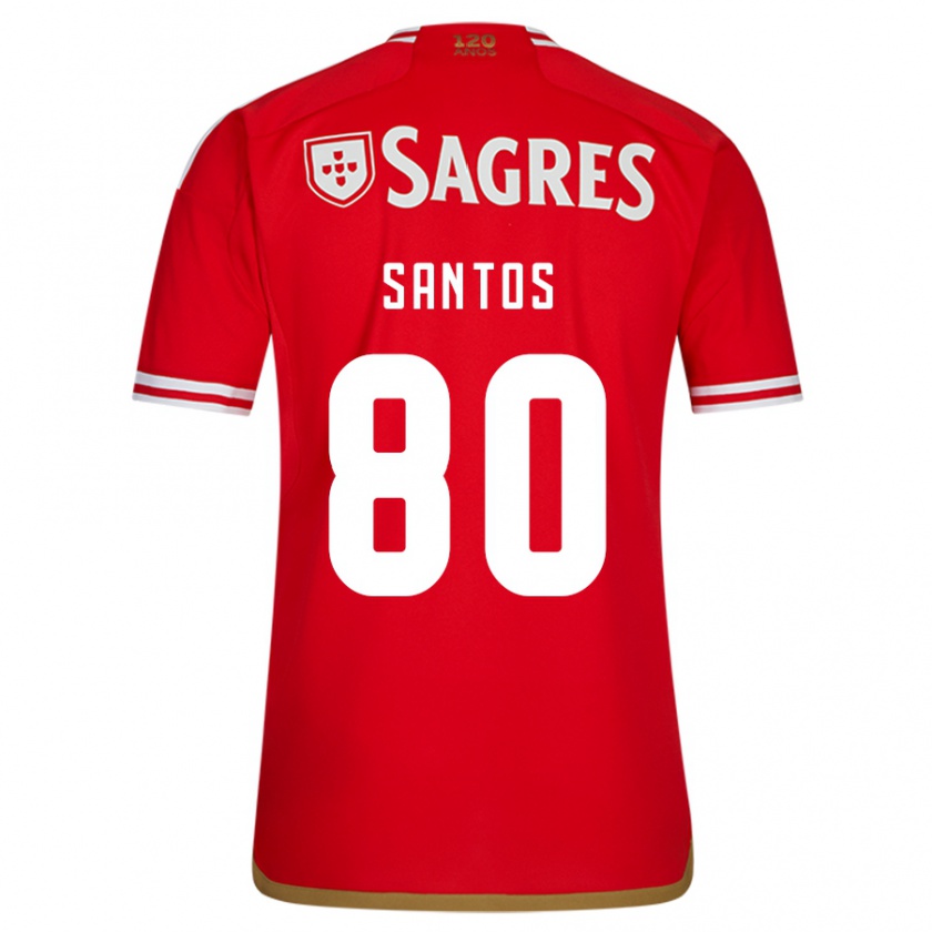 Kandiny Hombre Camiseta Pedro Santos #80 Rojo 1ª Equipación 2023/24 La Camisa