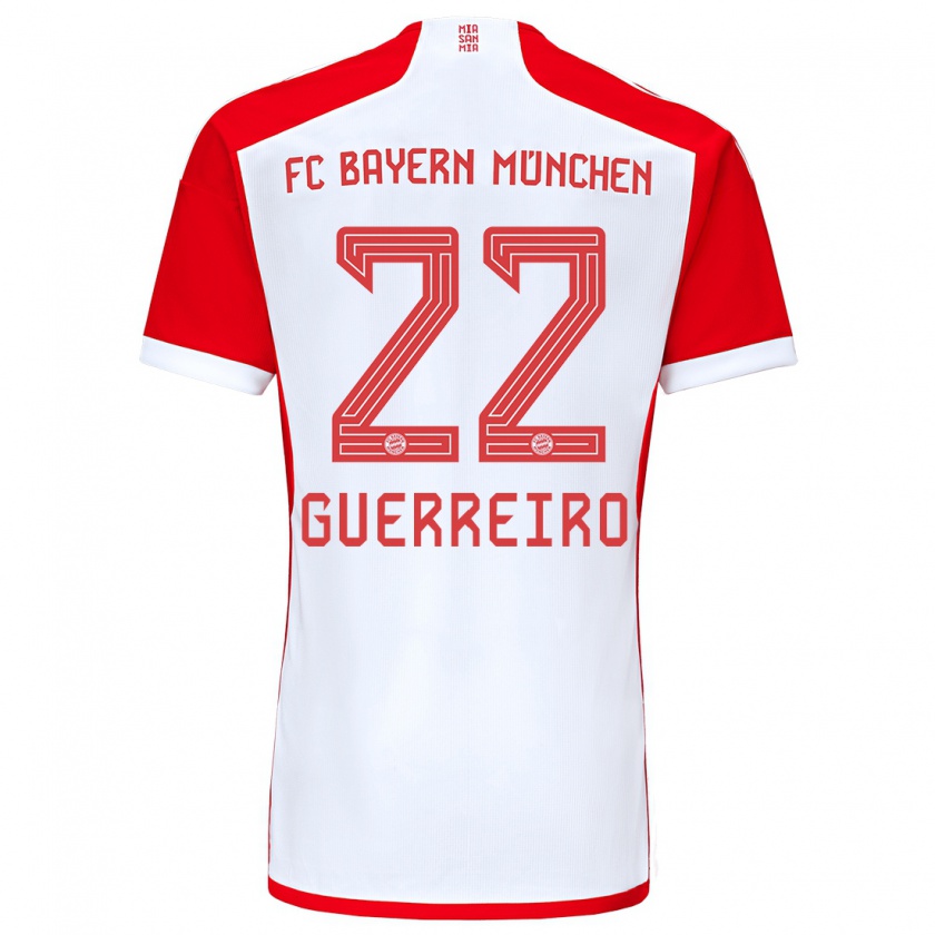 Kandiny Uomo Maglia Raphaël Guerreiro #22 Rosso Bianco Kit Gara Home 2023/24 Maglietta