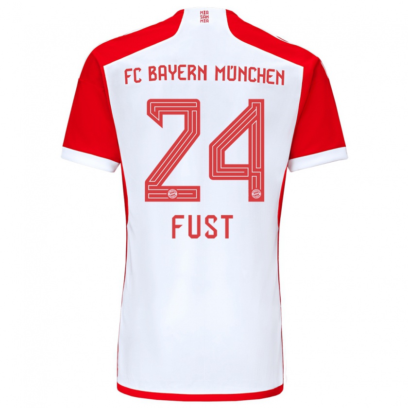 Kandiny Uomo Maglia Leon Fust #24 Rosso Bianco Kit Gara Home 2023/24 Maglietta