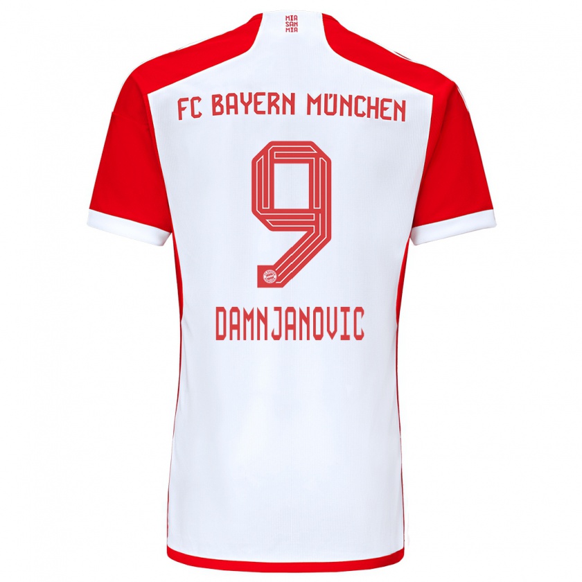 Kandiny Hombre Camiseta Jovana Damnjanovic #9 Rojo Blanco 1ª Equipación 2023/24 La Camisa