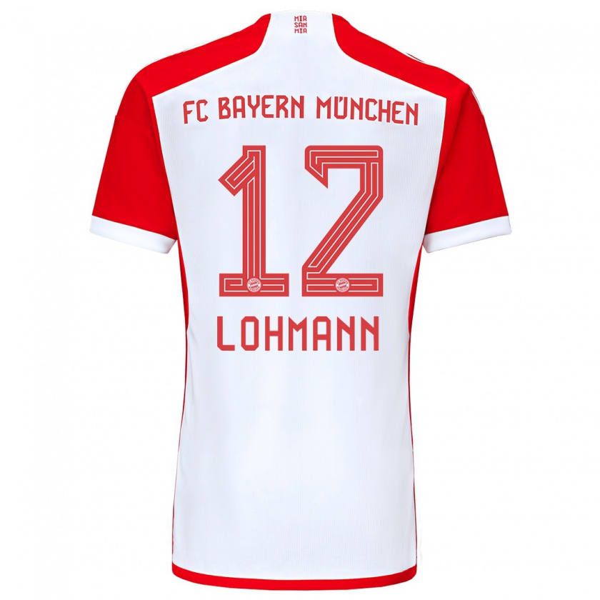 Kandiny Hombre Camiseta Sydney Lohmann #12 Rojo Blanco 1ª Equipación 2023/24 La Camisa