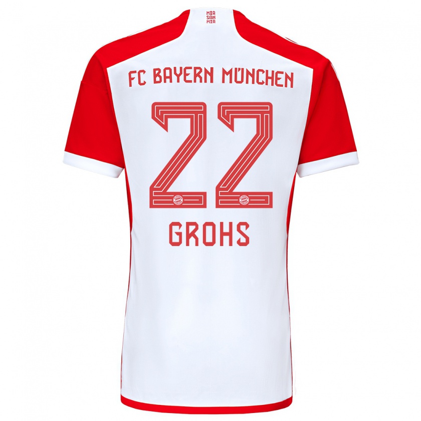 Kandiny Hombre Camiseta Maria Luisa Grohs #22 Rojo Blanco 1ª Equipación 2023/24 La Camisa