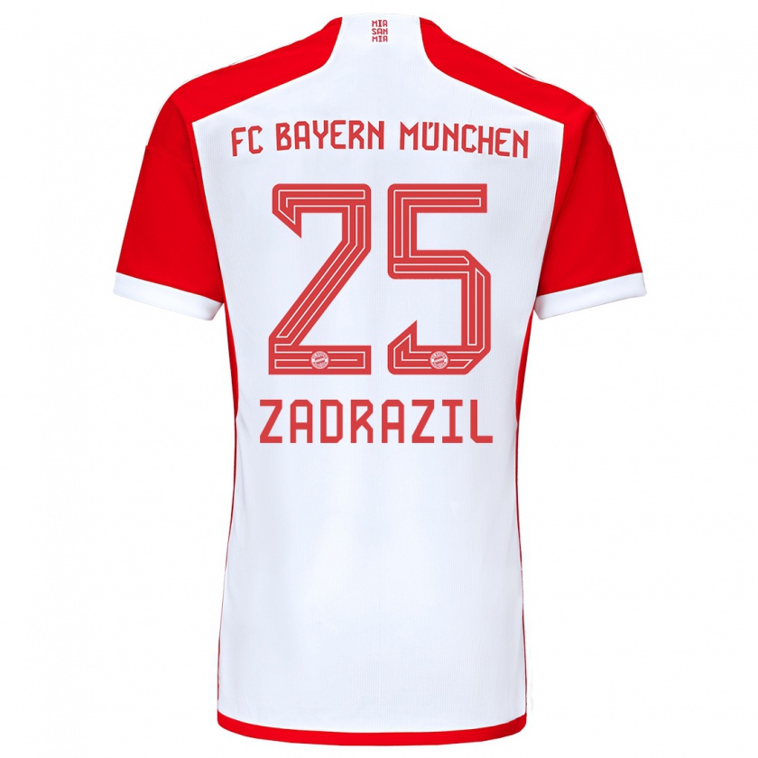 Kandiny Hombre Camiseta Sarah Zadrazil #25 Rojo Blanco 1ª Equipación 2023/24 La Camisa