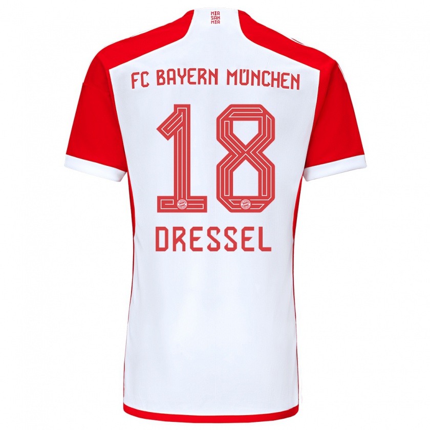 Kandiny Heren Timon Dressel #18 Rood Wit Thuisshirt Thuistenue 2023/24 T-Shirt België