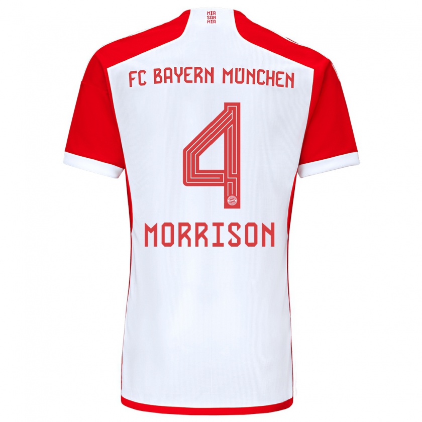 Kandiny Heren Liam Morrison #4 Rood Wit Thuisshirt Thuistenue 2023/24 T-Shirt België