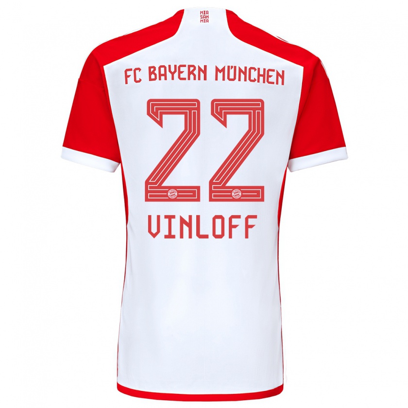 Kandiny Heren Matteo Vinloff #22 Rood Wit Thuisshirt Thuistenue 2023/24 T-Shirt België