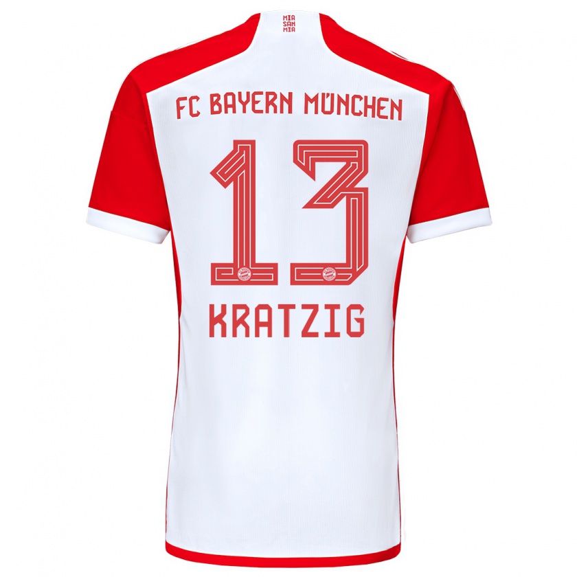 Kandiny Uomo Maglia Frans Kratzig #13 Rosso Bianco Kit Gara Home 2023/24 Maglietta