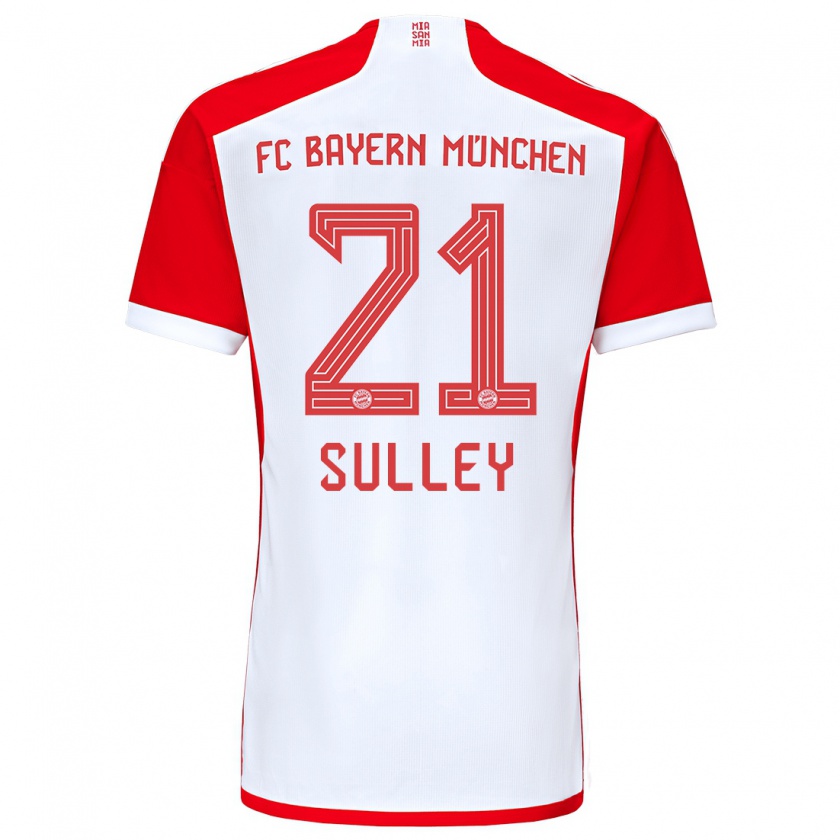 Kandiny Hombre Camiseta Williams Baffour Sulley #21 Rojo Blanco 1ª Equipación 2023/24 La Camisa