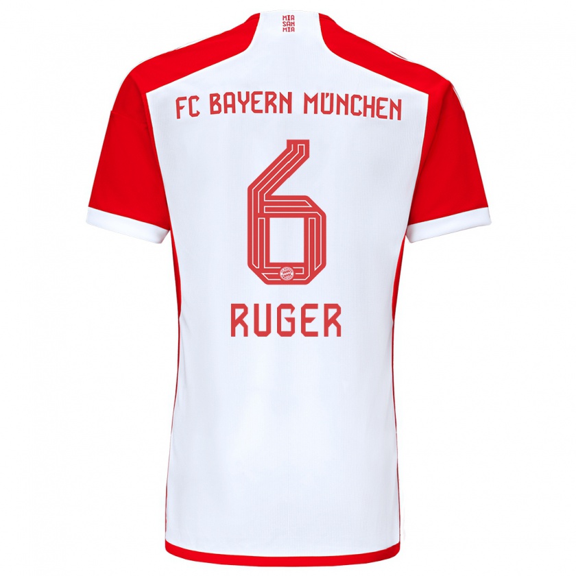 Kandiny Uomo Maglia Kurt Ruger #6 Rosso Bianco Kit Gara Home 2023/24 Maglietta