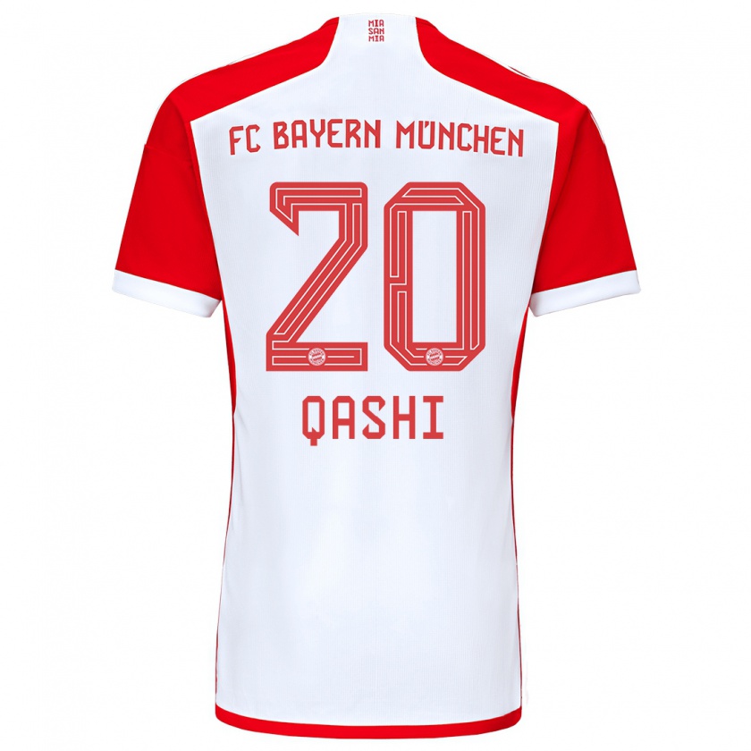 Kandiny Heren Yousef Qashi #20 Rood Wit Thuisshirt Thuistenue 2023/24 T-Shirt België