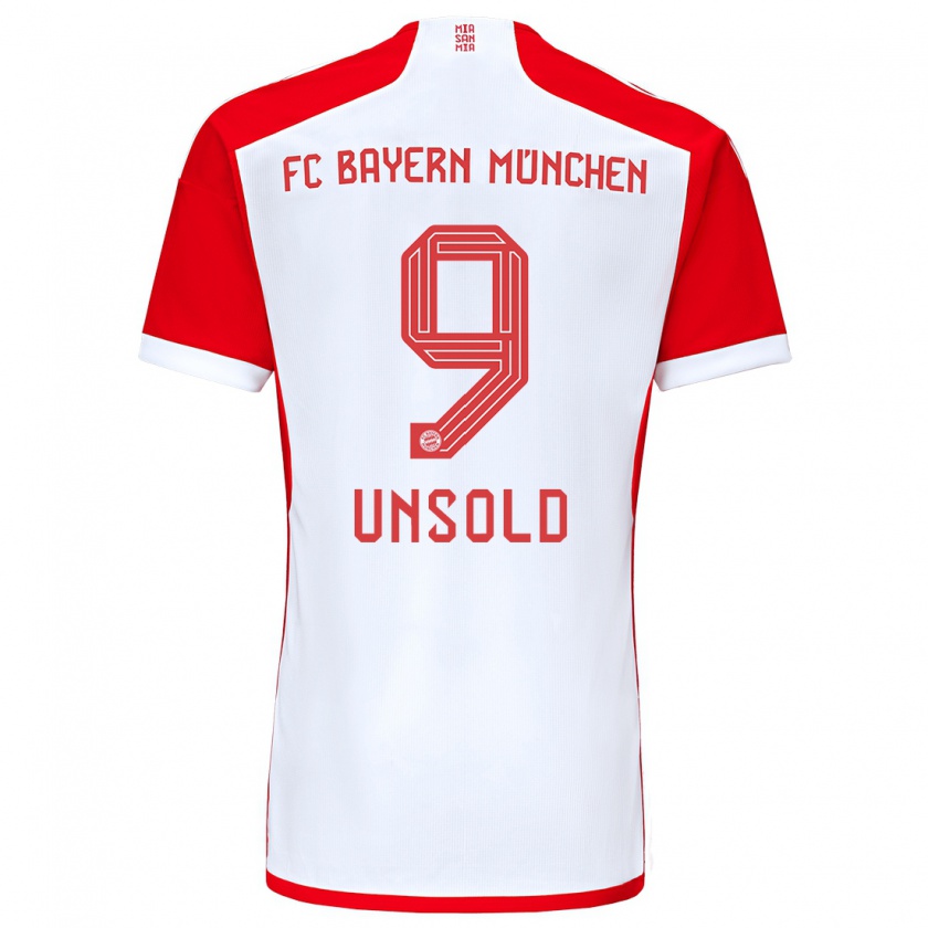 Kandiny Hombre Camiseta Samuel Unsold #9 Rojo Blanco 1ª Equipación 2023/24 La Camisa