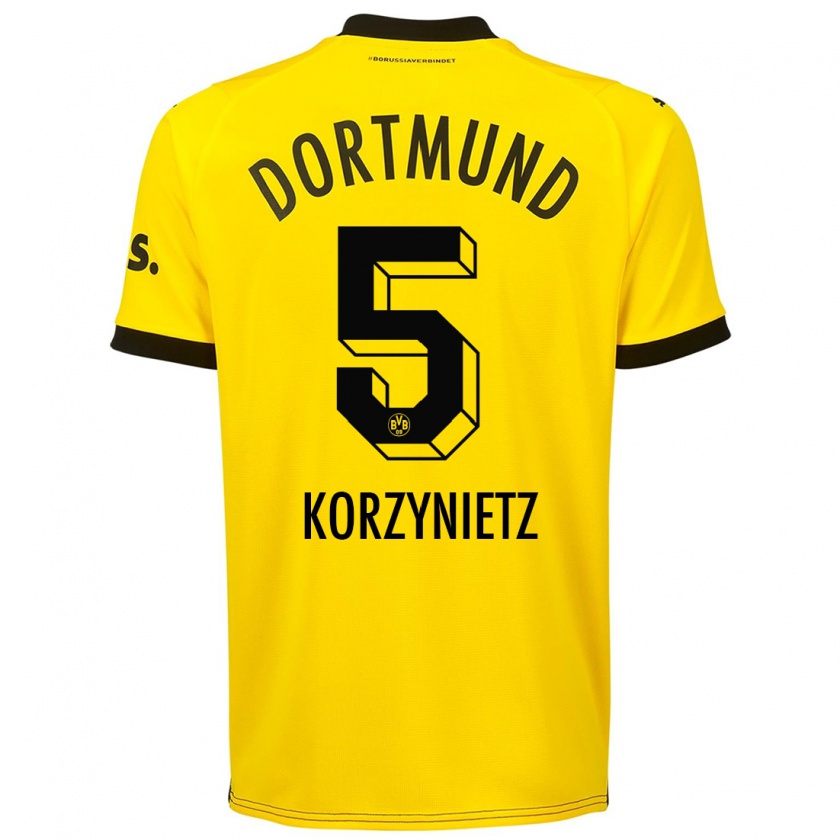 Kandiny Uomo Maglia Jaden Korzynietz #5 Giallo Kit Gara Home 2023/24 Maglietta