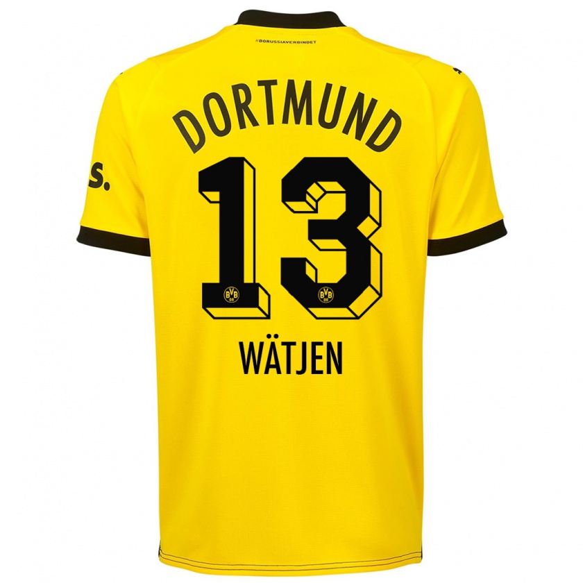 Kandiny Hombre Camiseta Kjell Wätjen #13 Amarillo 1ª Equipación 2023/24 La Camisa