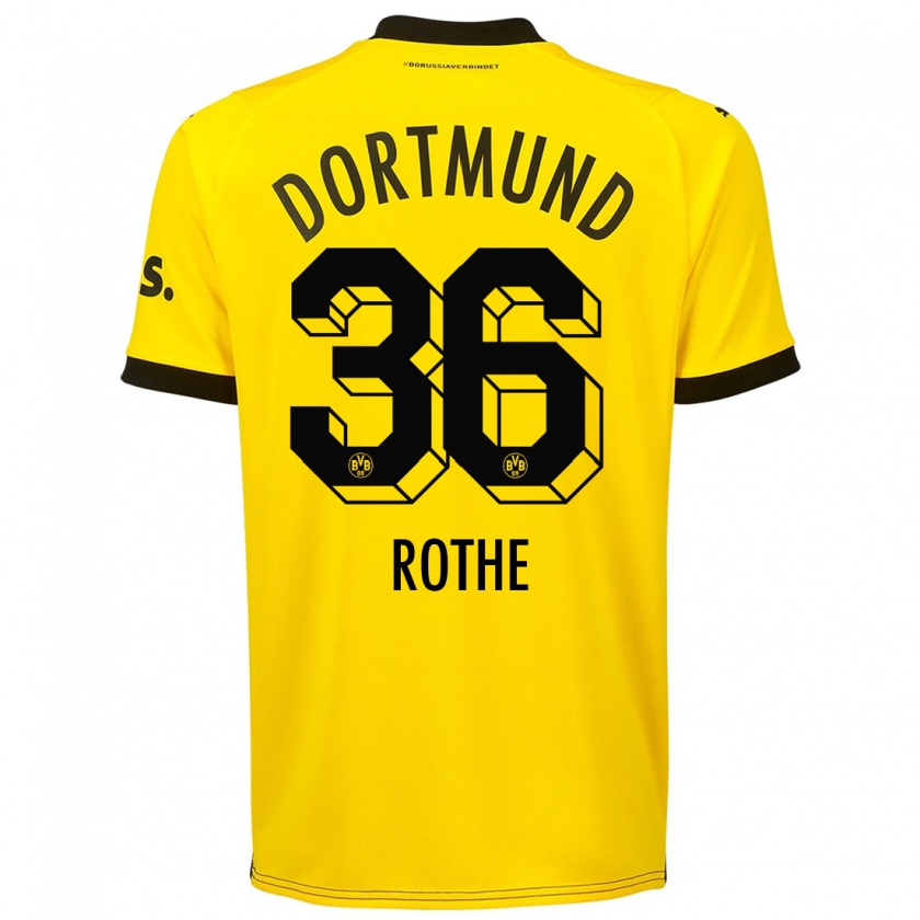 Kandiny Hombre Camiseta Tom Rothe #36 Amarillo 1ª Equipación 2023/24 La Camisa